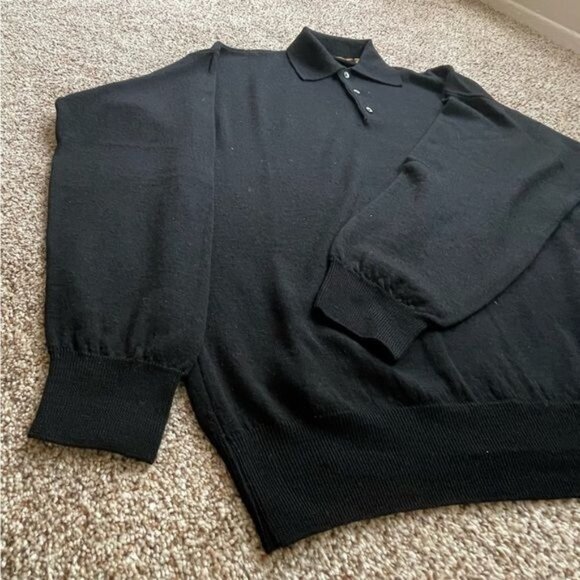 Vintage 80s Merino Wool Sweater Made In Italy By Todays Man Size L - Picture 6 of 8